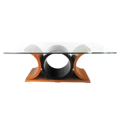 Mesa De Jantar Madeira 210cm Marrom E Preto - comprar online
