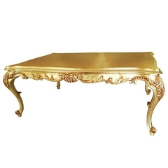 Mesa De Jantar Luiz Xv Toda Folheada A Ouro Entalhes Nobres - comprar online