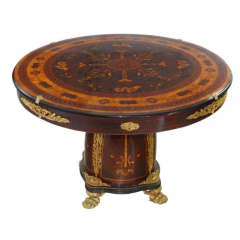 Mesa Pr Jantar 120cm Europeia Madeira Pés Bronze - comprar online