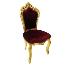 Cadeira Luiz Xv Folha Ouro Rico Entalhes Alta Decoração Luxo