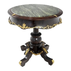 Mesa Louis Xv Francesa Marmore Madeira Bronze Luxuosa