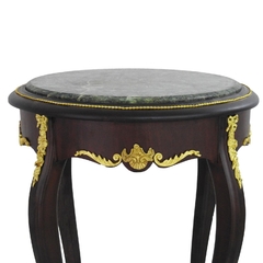 Mesa Lateral Luiz XV Imbuia Bronze T Marmore Verde Alpi - comprar online