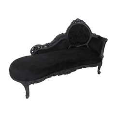 Recamier Luiz Xv Black Madeira Entalhes Artesanais - comprar online