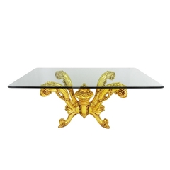 Mesa De Jantar Retangular Egito Madeira Entalhes Fino Design
