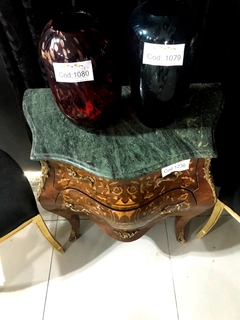 Bombê Maciça Abaulada Marchetaria Florais Apliques Bronze - comprar online