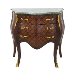 Cômoda Classica Bombê 85cm Marmore Bronze Marchetar Losangos - comprar online
