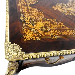 Mesa Escritório Escrivaninha Luiz Xv Madeira C Bronze - comprar online