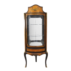Cristaleira Vitrine De Canto Madeira Radica Luiz Xv - LUXdécor