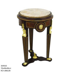 Mesa Auxiliar Egipcia Estatueta Bronze Marmore - LUXdécor