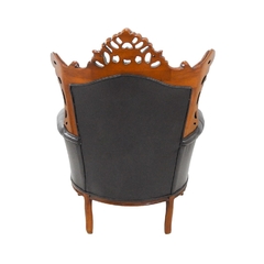 Poltrona Madeira Imbuia Luiz Xv Entalhes Estofado - comprar online