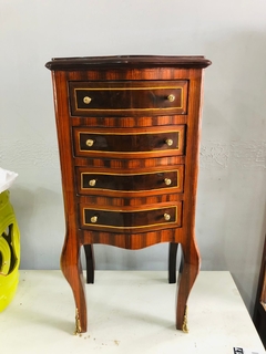 Mesa Cabeceira de Cama Francesa c Bronze Alta Decoração - comprar online