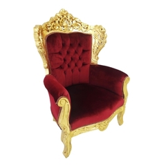 Poltrona Luiz Xv Classico Estofado Vermelho Capitone - comprar online