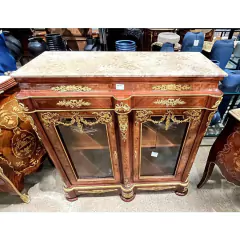 Dunquerque Vitrine Colunas Bronze Incrustado Madeira de Faia Luxo - LUXdécor