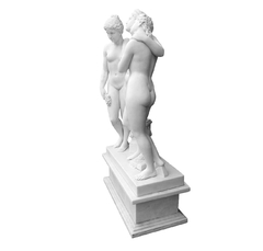Escultura 03 Damas Mármore Branco 155cm Esculpido A Mão - comprar online