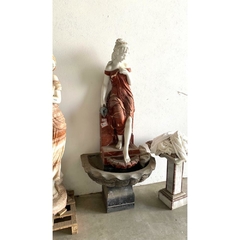 Fonte De Mulher Mármore Esculpido À Mão Colorido Casa - LUXdécor