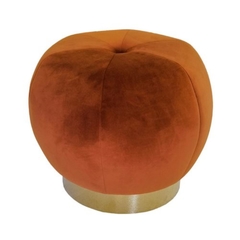 Puff Banqueta De Apoio Metal Dourado Est Laranja - LUXdécor