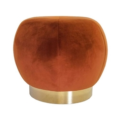 Puff Banqueta De Apoio Metal Dourado Est Laranja - LUXdécor