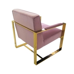 Poltrona Annete Moderno Lilás C Estrutura Dourado - comprar online