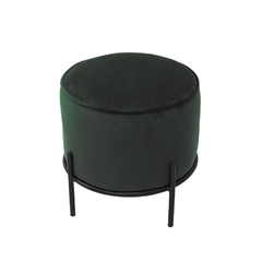 Banqueta Redonda Metal Preto Estofado Verde Escuro na internet