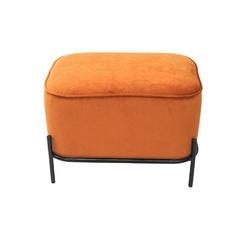 Banqueta Retangular Estofado Veludo Base Metal Preto - loja online