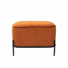 Imagem do Banqueta Retangular Estofado Veludo Base Metal Preto