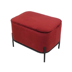 Banqueta Retangular Estofado Veludo Base Metal Preto