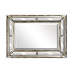 Espelho Retangular Menor Cristal Moldura Prata Detalhes - comprar online