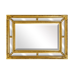 Espelho Retangular Menor Cristal Moldura Dourado Detalhe - comprar online