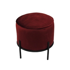 Banqueta Redonda Est. Vermelho Base Metal Preto