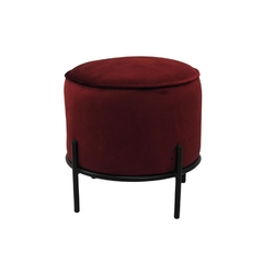 Banqueta Redonda Est. Vermelho Base Metal Preto na internet