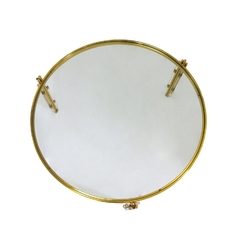 Mesa De Centro 103cm Metal Dourado Pés Triplo - LUXdécor