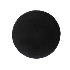 Puff Redondo Moderno Estofado Preto Base Metal Dourado Luxo - comprar online