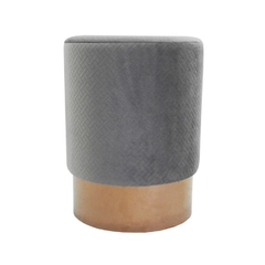 Puff Redondo Moderno Estof. Cinza Base Metal na internet