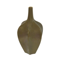 Vaso Contemporaneo Porcelana Marrom Detalhe Dourado na internet