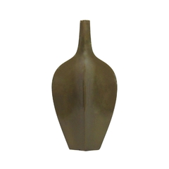 Vaso Contemporaneo Porcelana Marrom Detalhe Dourado na internet