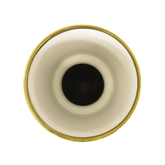 Vaso Porcelana Maior Marrom Tradicional Detalhe Dourado - comprar online