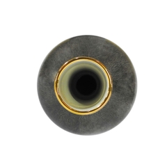 Vaso Medio Porcelana Texturizada Cinza Dourado - comprar online