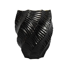 Vaso Maior Porcelana Preto Interior Dourado Design Moderno na internet