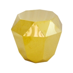 Mesa Auxiliar Metal Dourado Design 3d Moderno Luxo