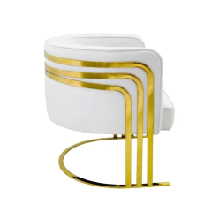 Poltrona Moderno Armação Tripla Metal Dourada - comprar online