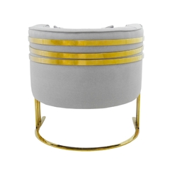 Poltrona Metal Dourado Triplo Estofado Cinza na internet