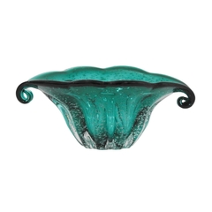 Vaso Decorativo Murano Azul Bordas Caracol Finos Lapidados - comprar online
