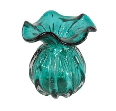 Vaso Decorativo Trouxinha Azul Sinuosos Lapidados
