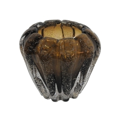 Vaso Cristal Murano Marrom Pequeno Fino Acabamento
