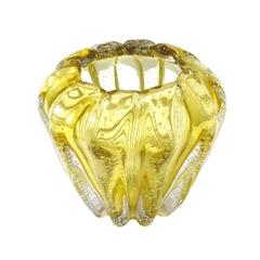 Vaso Cristal Murano Âmbar Pequeno Fino Acabamento