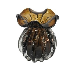 Vaso Trouxinha Murano Marrom Menor Lapidados Luxuosos