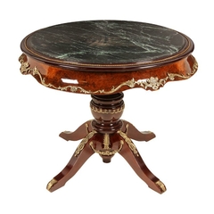 Mesa Redonda 1m Luis Xv Marmore Bronze Alto Padrão - comprar online