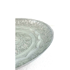Centro De Mesa Indiano 33cm Design Flor Prateado - comprar online