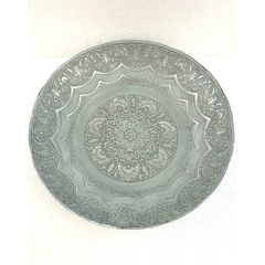 Centro De Mesa Indiano 33cm Design Flor Prateado na internet
