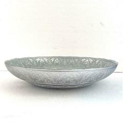Centro De Mesa Indiano 33cm Design Flor Prateado